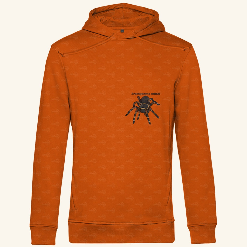Herren Bio Hoodie mit Seitentaschen | Rotknie Vogelspinne Weiblich  Brachypelma smithi
