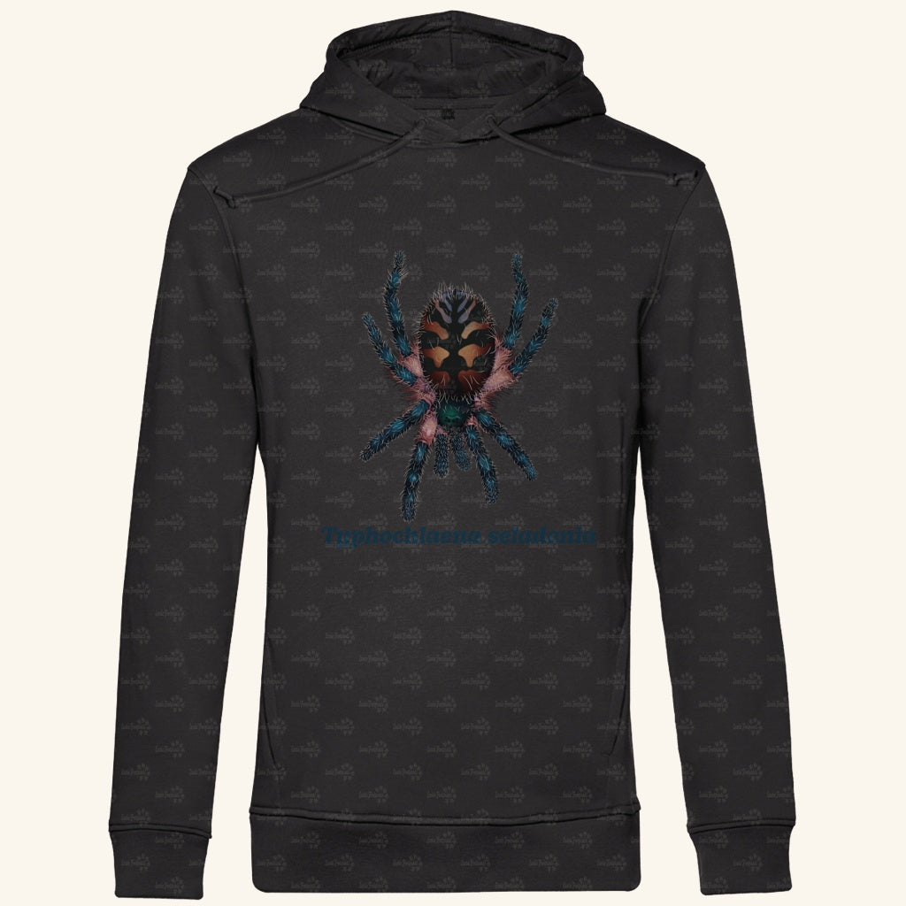 Herren Bio Hoodie mit Seitentaschen | Brasilianische Juwelvogelspinne Typhochlaena seladonia