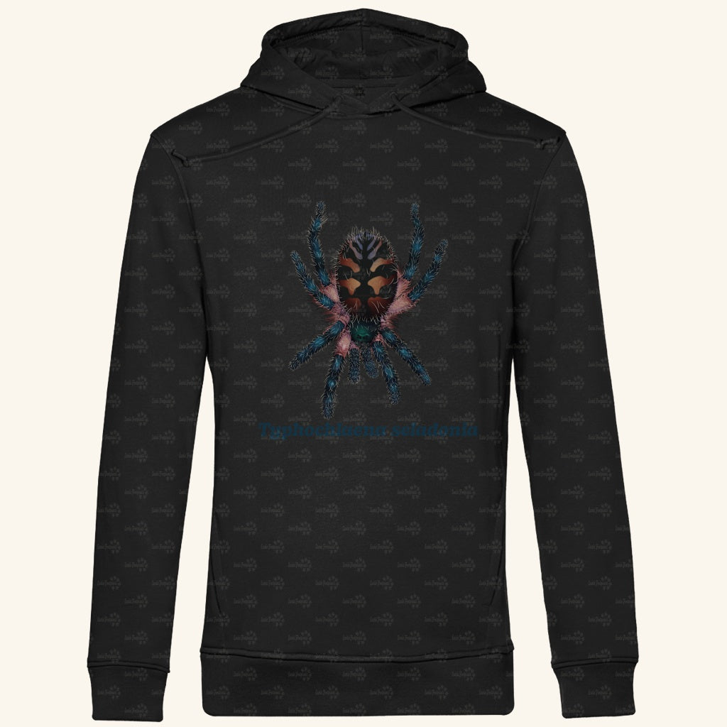 Herren Bio Hoodie mit Seitentaschen | Brasilianische Juwelvogelspinne Typhochlaena seladonia