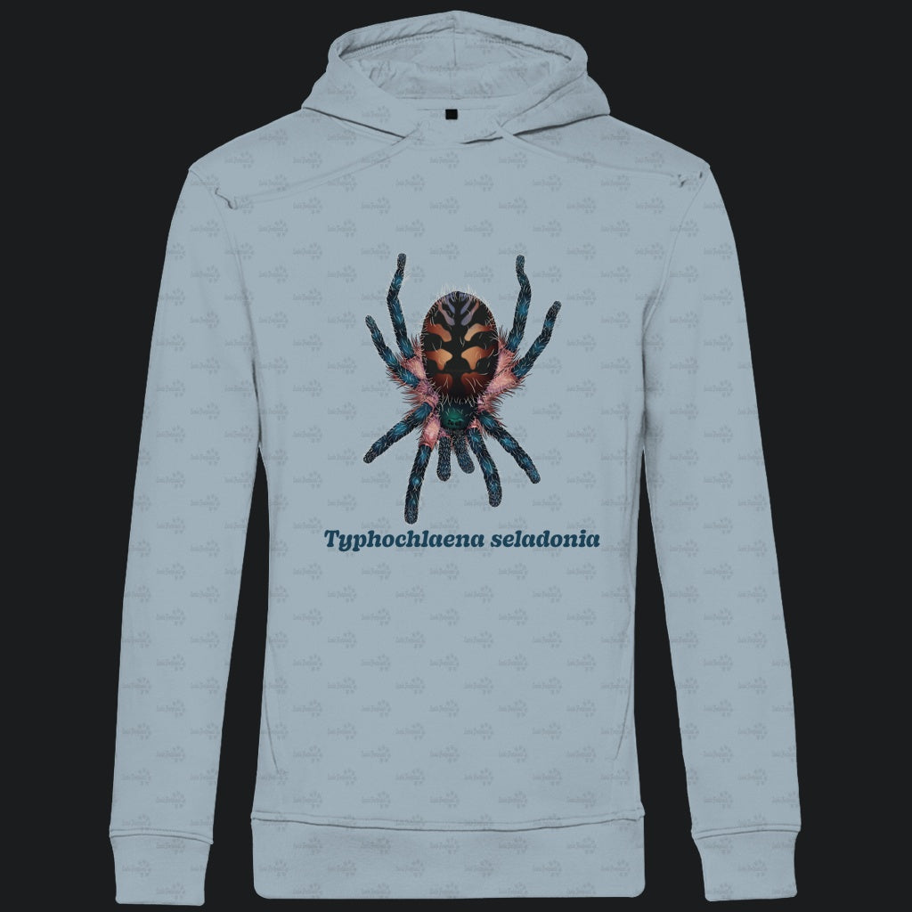 Herren Bio Hoodie mit Seitentaschen | Brasilianische Juwelvogelspinne Typhochlaena seladonia