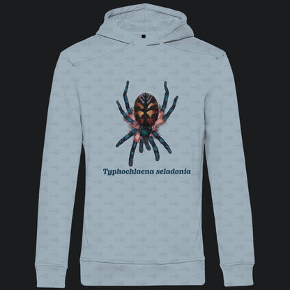 Herren Bio Hoodie mit Seitentaschen | Brasilianische Juwelvogelspinne Typhochlaena seladonia
