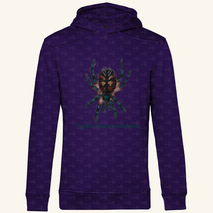 Herren Bio Hoodie mit Seitentaschen | Brasilianische Juwelvogelspinne Typhochlaena seladonia