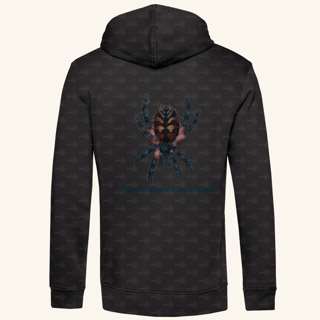 Herren Bio Hoodie mit Seitentaschen | Brasilianische Juwelvogelspinne Typhochlaena seladonia