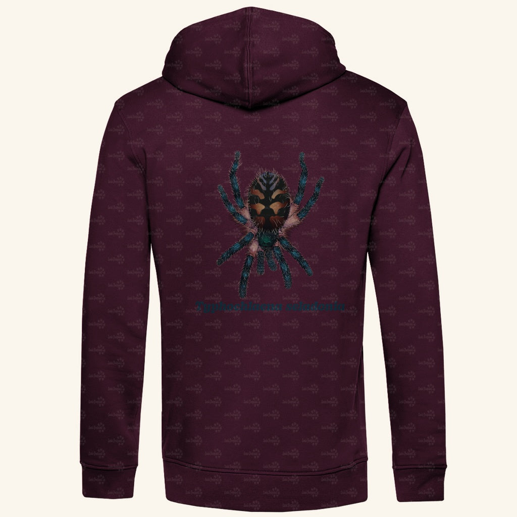Herren Bio Hoodie mit Seitentaschen | Brasilianische Juwelvogelspinne Typhochlaena seladonia