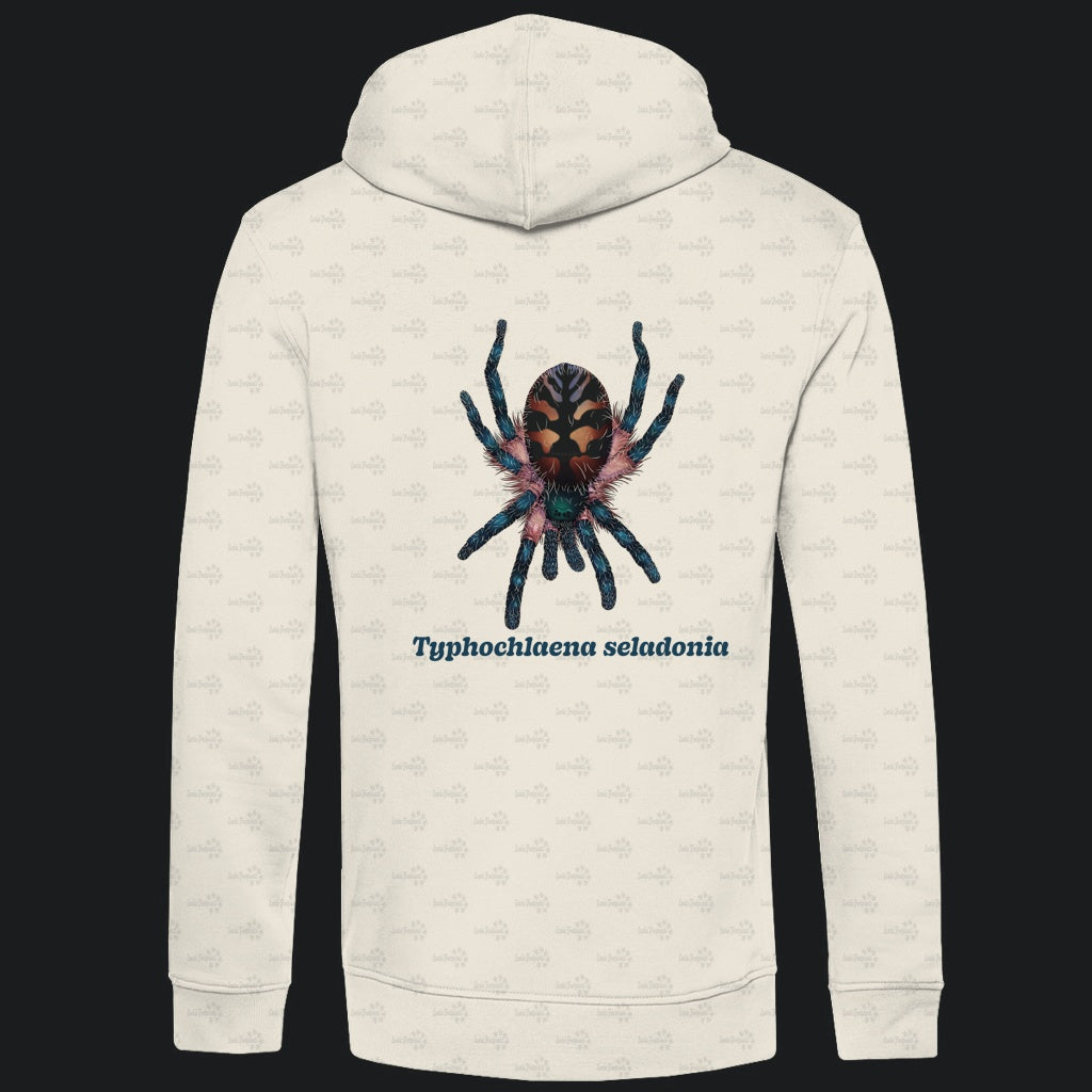 Herren Bio Hoodie mit Seitentaschen | Brasilianische Juwelvogelspinne Typhochlaena seladonia