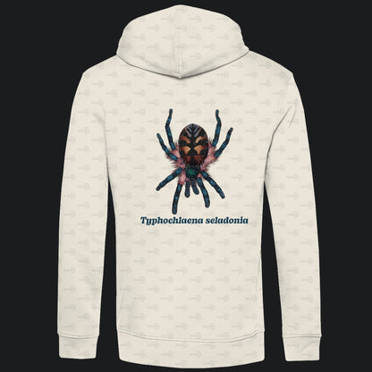 Herren Bio Hoodie mit Seitentaschen | Brasilianische Juwelvogelspinne Typhochlaena seladonia