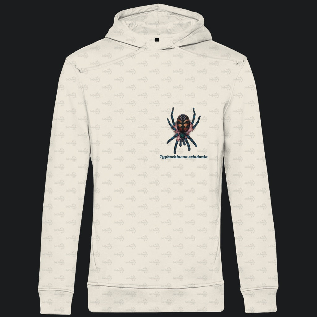 Herren Bio Hoodie mit Seitentaschen | Brasilianische Juwelvogelspinne Typhochlaena seladonia