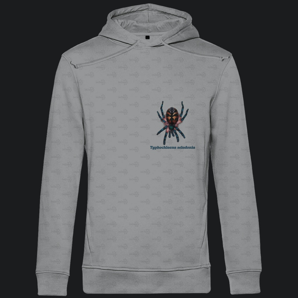 Herren Bio Hoodie mit Seitentaschen | Brasilianische Juwelvogelspinne Typhochlaena seladonia