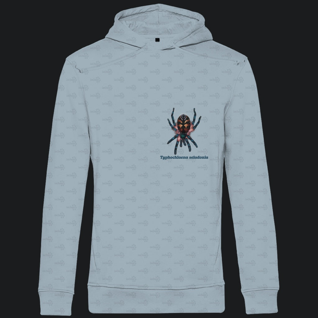 Herren Bio Hoodie mit Seitentaschen | Brasilianische Juwelvogelspinne Typhochlaena seladonia