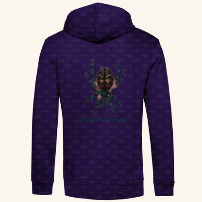 Herren Bio Hoodie mit Seitentaschen | Brasilianische Juwelvogelspinne Typhochlaena seladonia