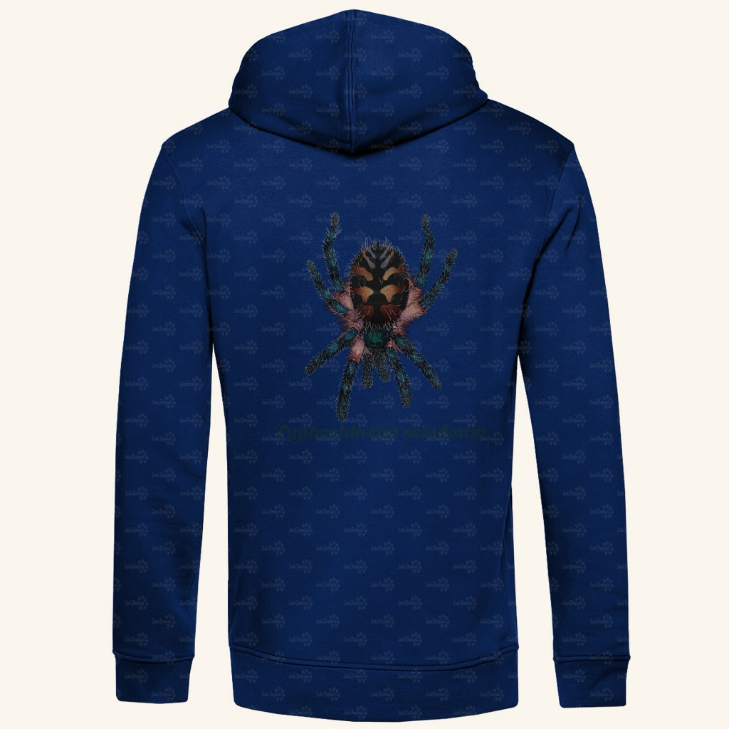 Herren Bio Hoodie mit Seitentaschen | Brasilianische Juwelvogelspinne Typhochlaena seladonia