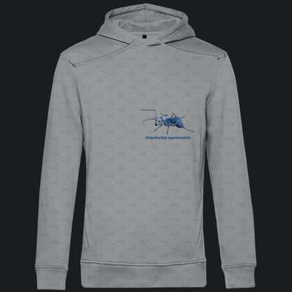 Herren  Bio Hoodie mit Seitentaschen | Blau schillernde Schuppenameise Polyrhachis cyaniventris