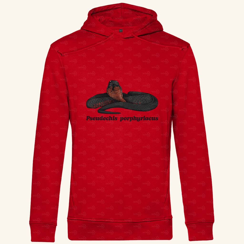 Herren  Bio Hoodie mit Seitentaschen | Rotbäuchige Schwarzotter  Pseudechis porphyriacus