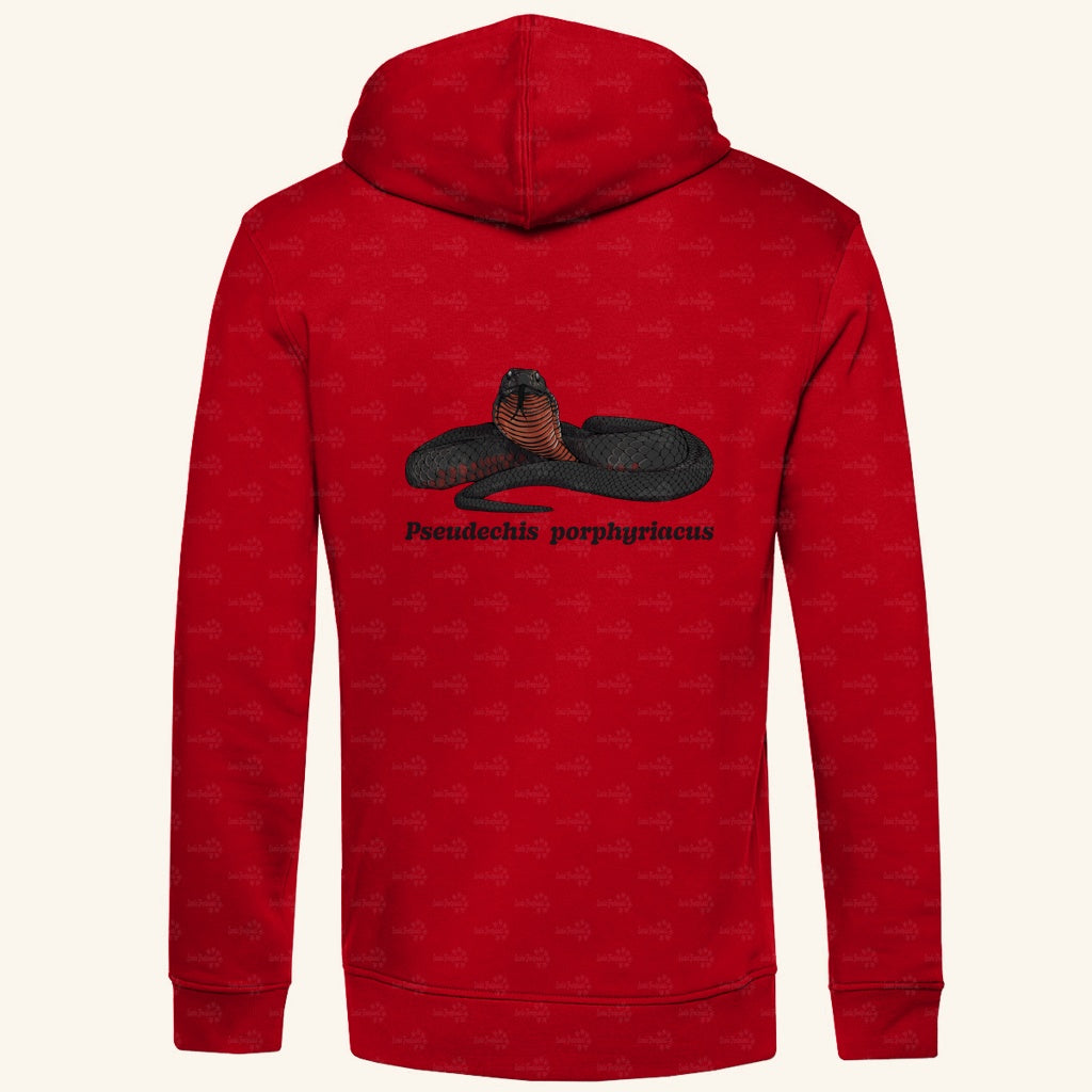 Herren  Bio Hoodie mit Seitentaschen | Rotbäuchige Schwarzotter  Pseudechis porphyriacus