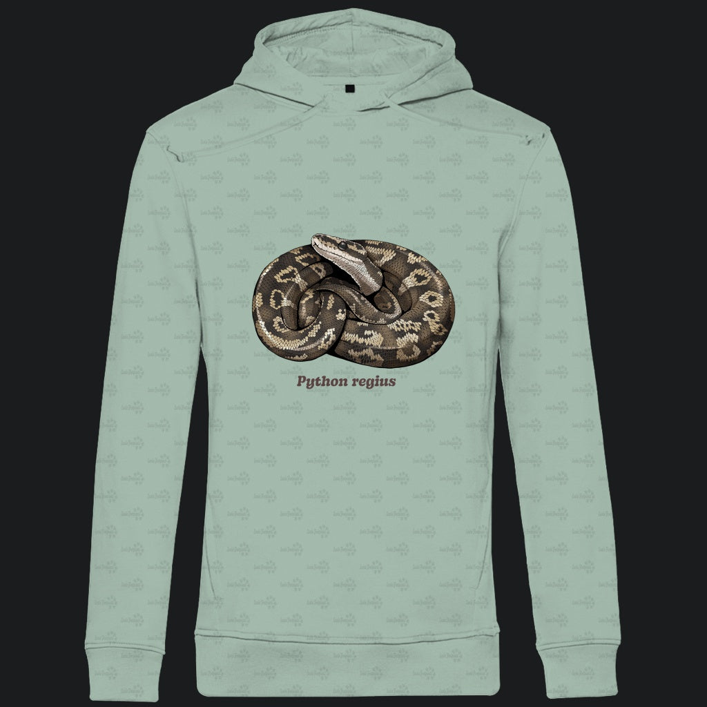 Herren  Bio Hoodie mit Seitentaschen | Königspython  Ballpython Python regius