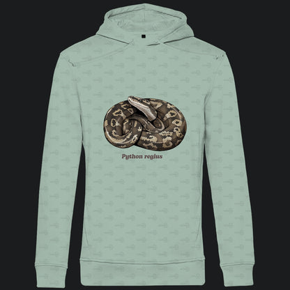 Herren  Bio Hoodie mit Seitentaschen | Königspython  Ballpython Python regius