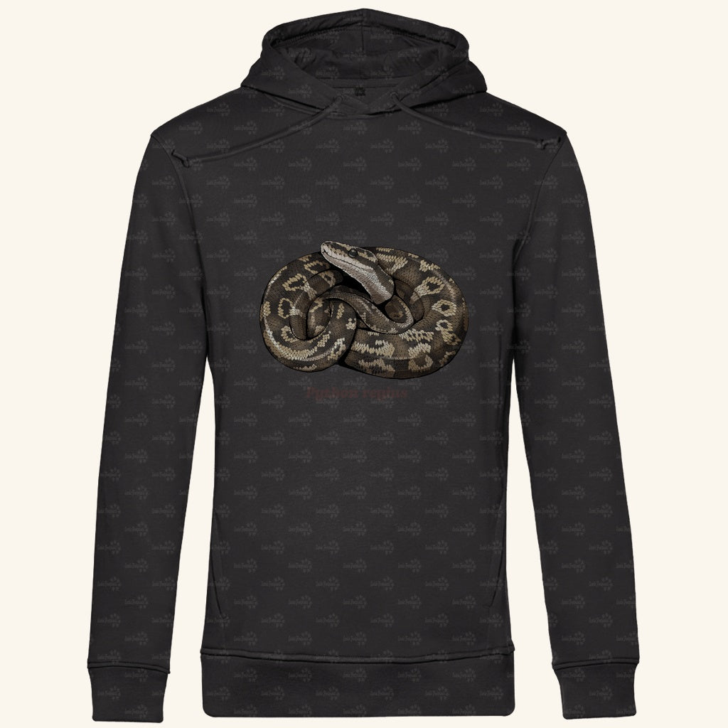 Herren  Bio Hoodie mit Seitentaschen | Königspython  Ballpython Python regius