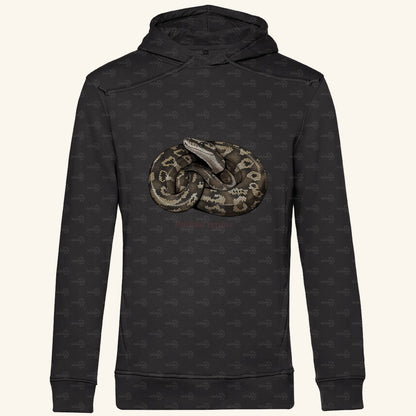 Herren  Bio Hoodie mit Seitentaschen | Königspython  Ballpython Python regius