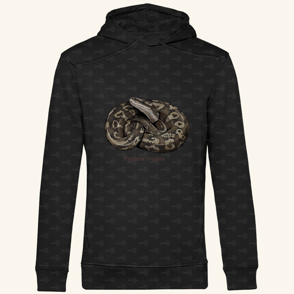 Herren  Bio Hoodie mit Seitentaschen | Königspython  Ballpython Python regius