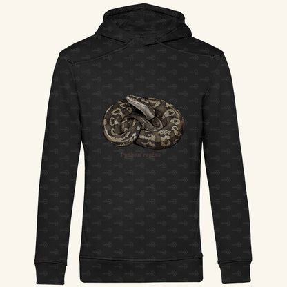 Herren  Bio Hoodie mit Seitentaschen | Königspython  Ballpython Python regius