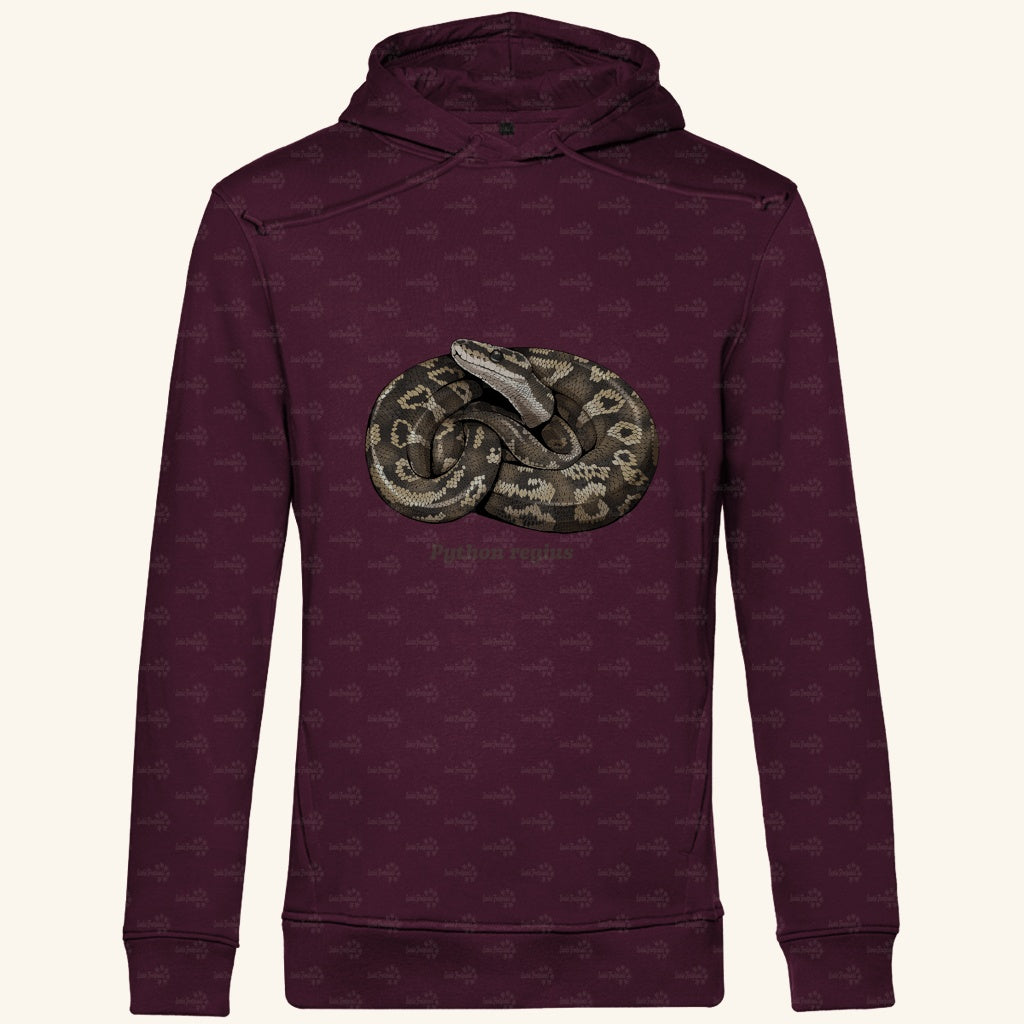 Herren  Bio Hoodie mit Seitentaschen | Königspython  Ballpython Python regius