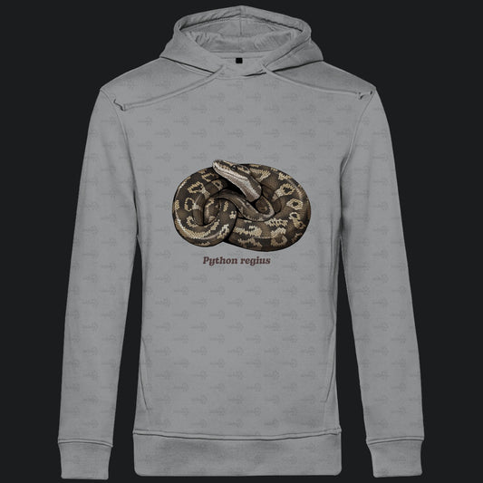 Herren  Bio Hoodie mit Seitentaschen | Königspython  Ballpython Python regius