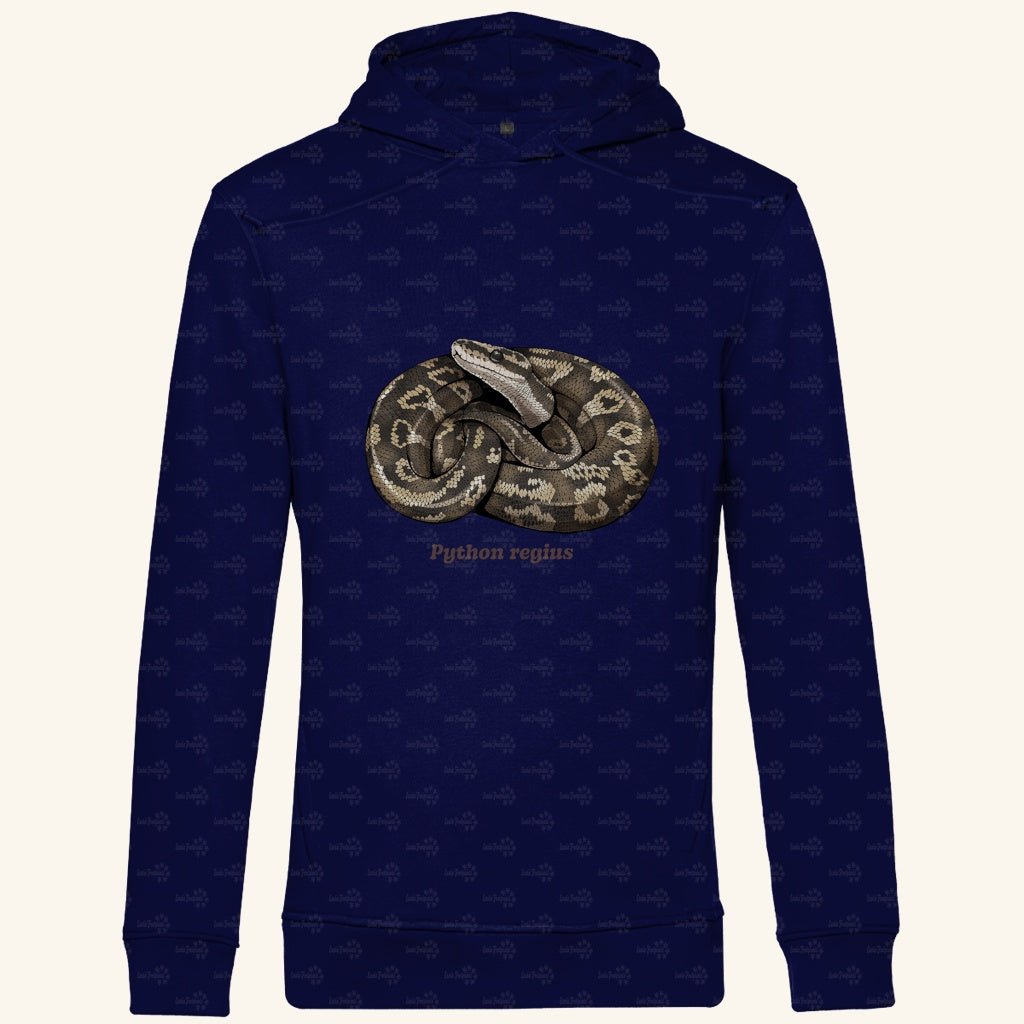 Herren  Bio Hoodie mit Seitentaschen | Königspython  Ballpython Python regius