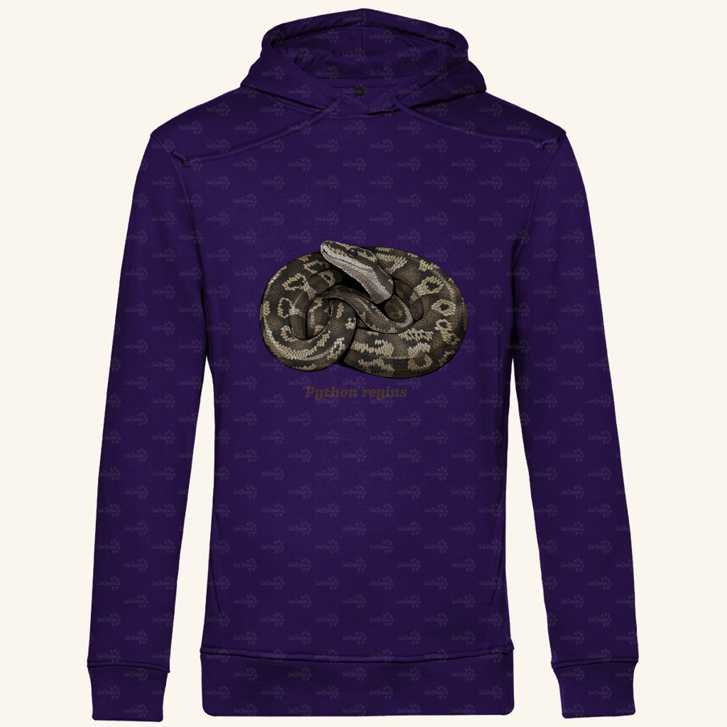 Herren  Bio Hoodie mit Seitentaschen | Königspython  Ballpython Python regius