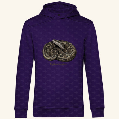 Herren  Bio Hoodie mit Seitentaschen | Königspython  Ballpython Python regius