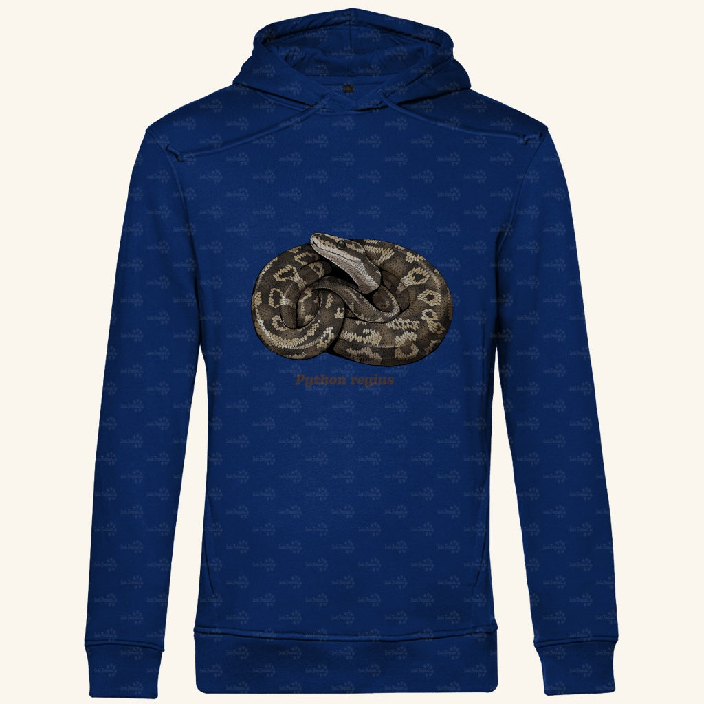 Herren  Bio Hoodie mit Seitentaschen | Königspython  Ballpython Python regius