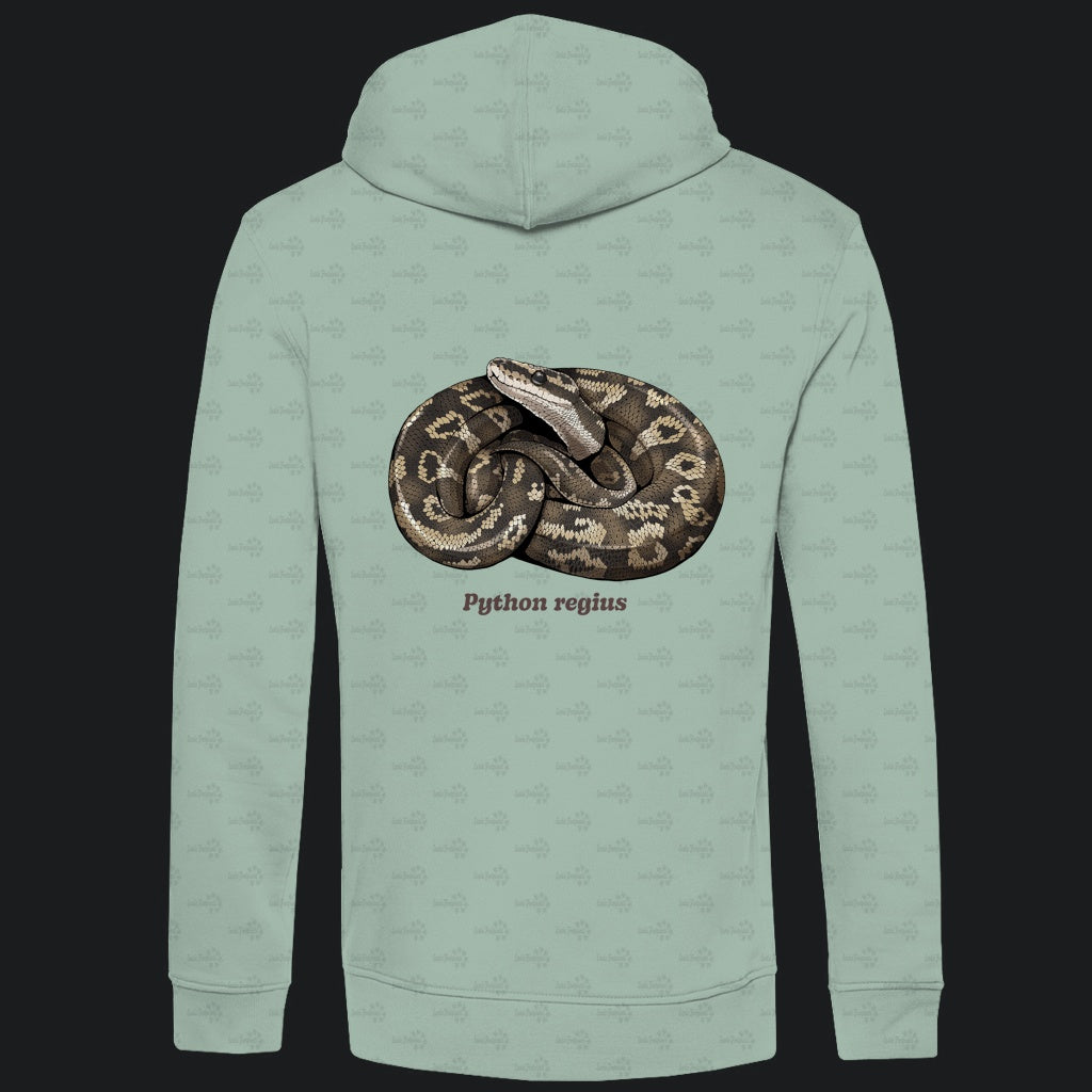 Herren  Bio Hoodie mit Seitentaschen | Königspython  Ballpython Python regius