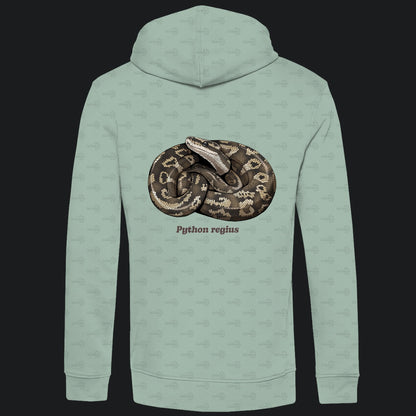 Herren  Bio Hoodie mit Seitentaschen | Königspython  Ballpython Python regius