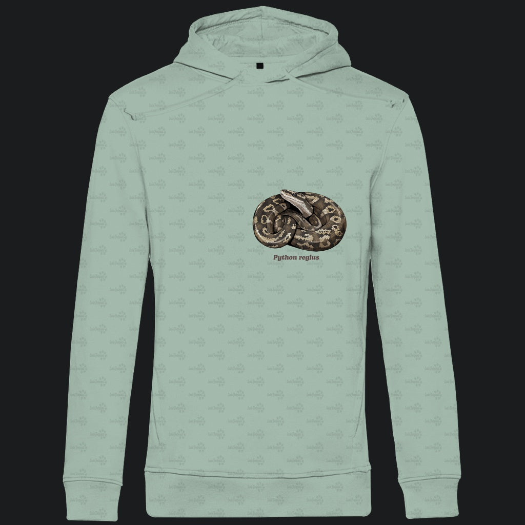 Herren  Bio Hoodie mit Seitentaschen | Königspython  Ballpython Python regius