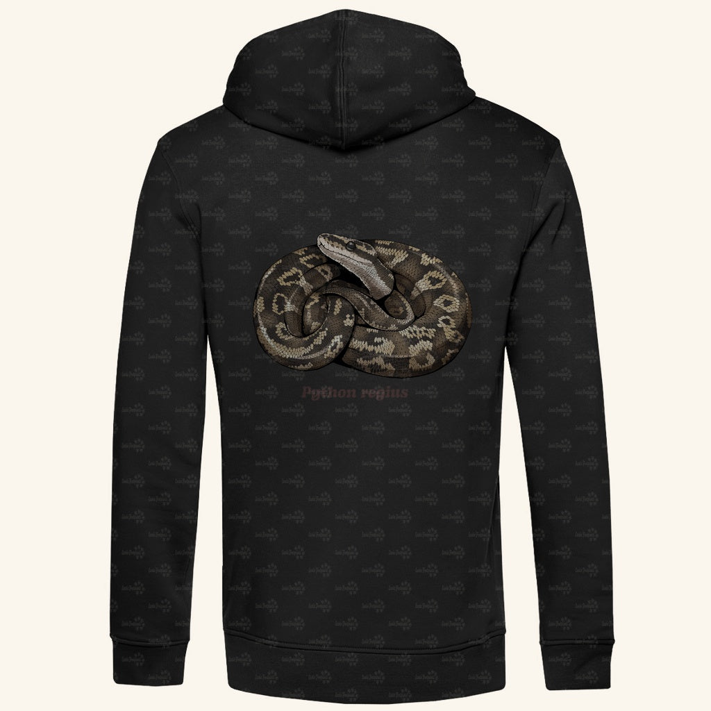 Herren  Bio Hoodie mit Seitentaschen | Königspython  Ballpython Python regius