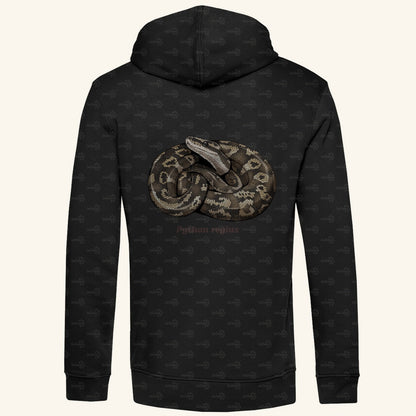 Herren  Bio Hoodie mit Seitentaschen | Königspython  Ballpython Python regius