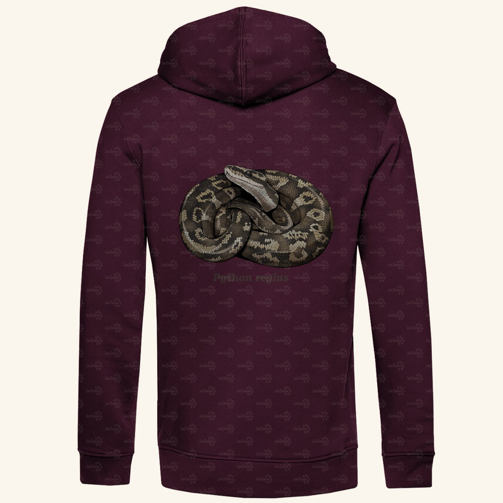 Herren  Bio Hoodie mit Seitentaschen | Königspython  Ballpython Python regius