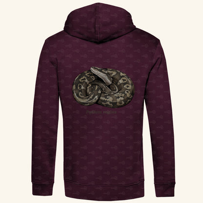 Herren  Bio Hoodie mit Seitentaschen | Königspython  Ballpython Python regius