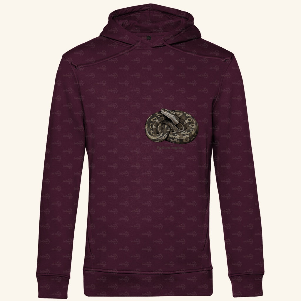 Herren  Bio Hoodie mit Seitentaschen | Königspython  Ballpython Python regius