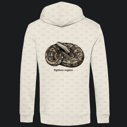 Herren  Bio Hoodie mit Seitentaschen | Königspython  Ballpython Python regius