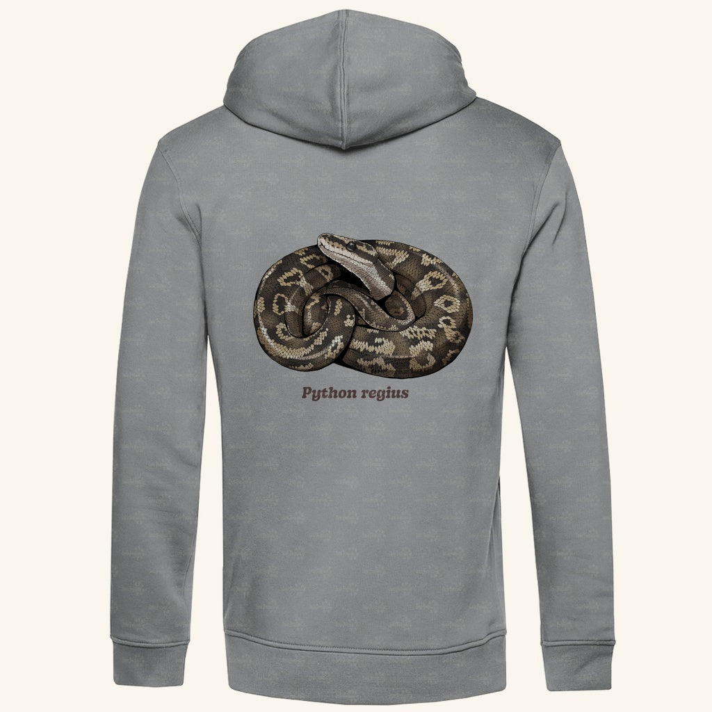 Herren  Bio Hoodie mit Seitentaschen | Königspython  Ballpython Python regius