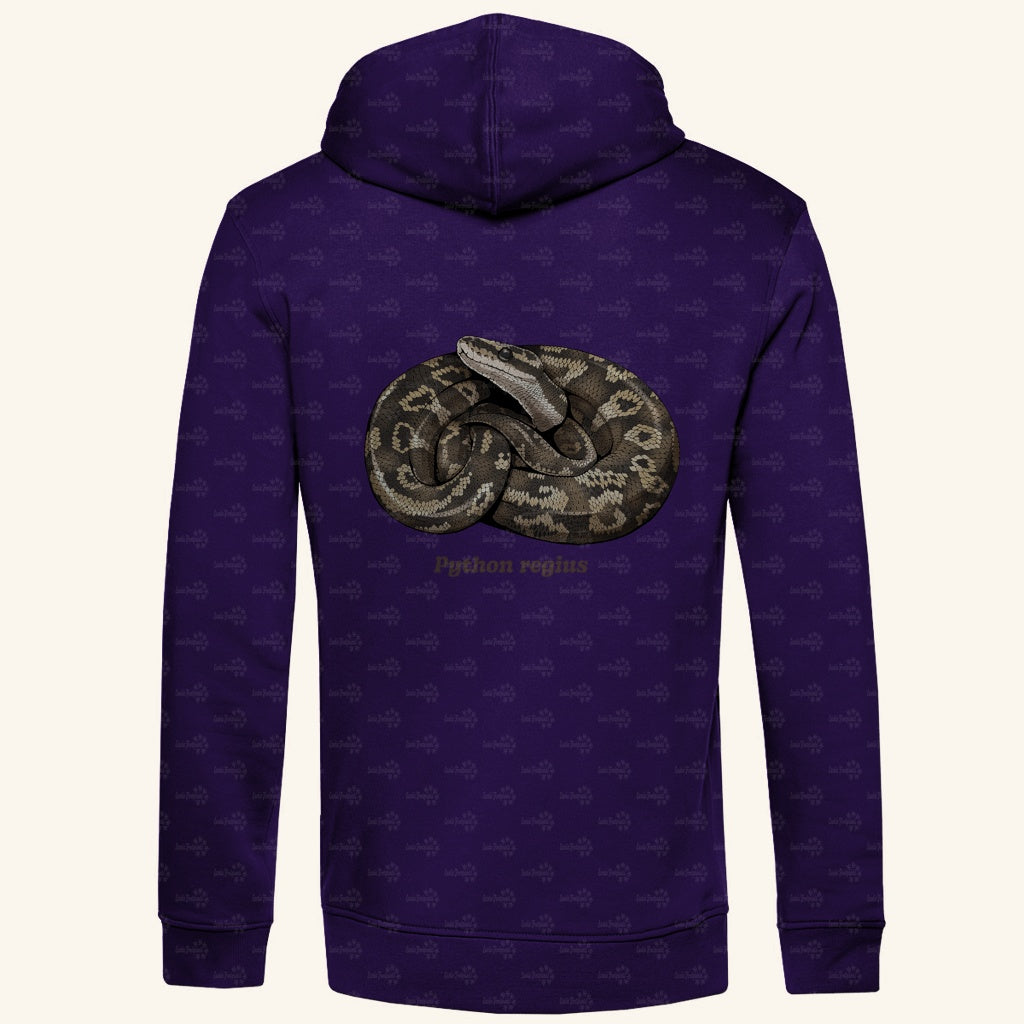 Herren  Bio Hoodie mit Seitentaschen | Königspython  Ballpython Python regius