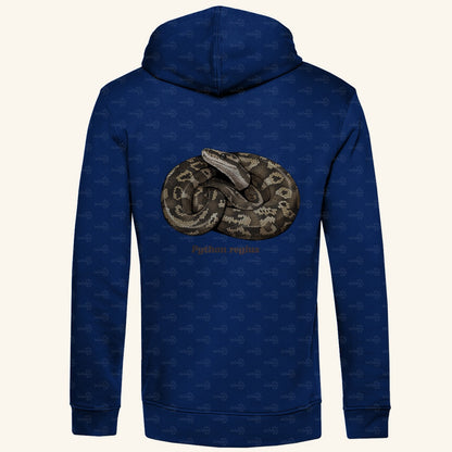 Herren  Bio Hoodie mit Seitentaschen | Königspython  Ballpython Python regius