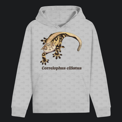 Unisex Bio Hoodie mit Bauchtasche | Kronengecko | Crested Gecko | Correlophus ciliatus