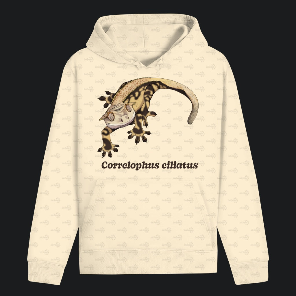 Unisex Bio Hoodie mit Bauchtasche | Kronengecko | Crested Gecko | Correlophus ciliatus