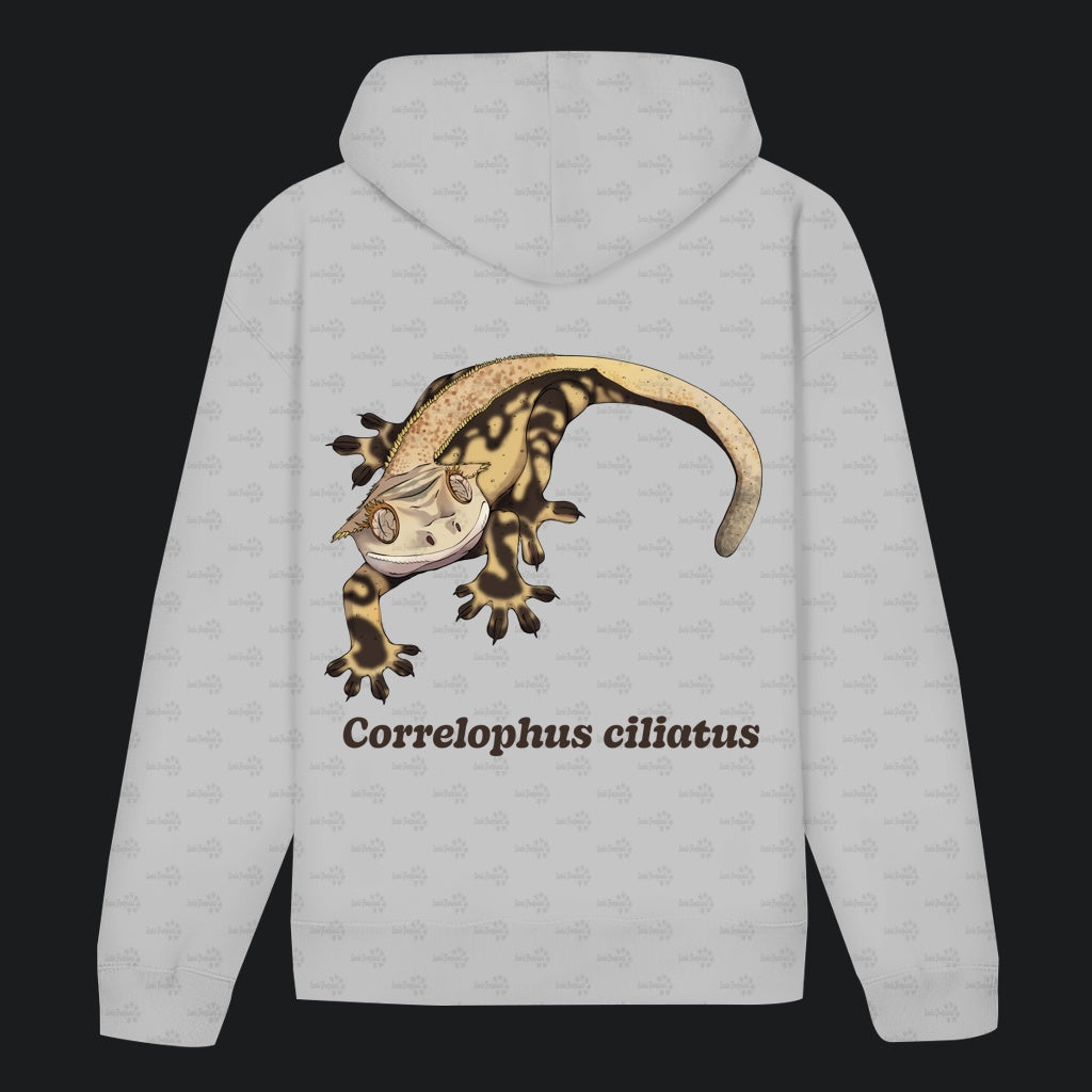 Unisex Bio Hoodie mit Bauchtasche | Kronengecko | Crested Gecko | Correlophus ciliatus