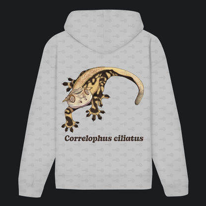 Unisex Bio Hoodie mit Bauchtasche | Kronengecko | Crested Gecko | Correlophus ciliatus