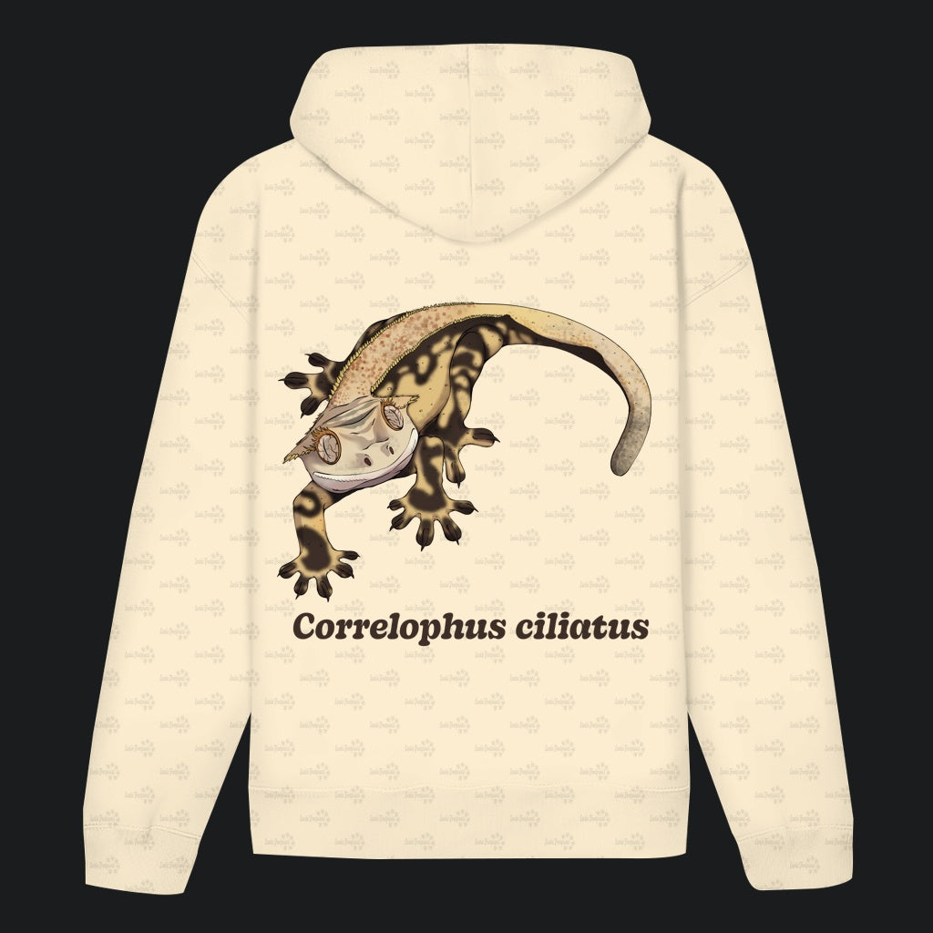 Unisex Bio Hoodie mit Bauchtasche | Kronengecko | Crested Gecko | Correlophus ciliatus