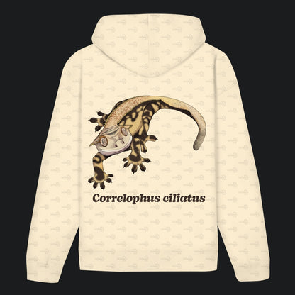 Unisex Bio Hoodie mit Bauchtasche | Kronengecko | Crested Gecko | Correlophus ciliatus