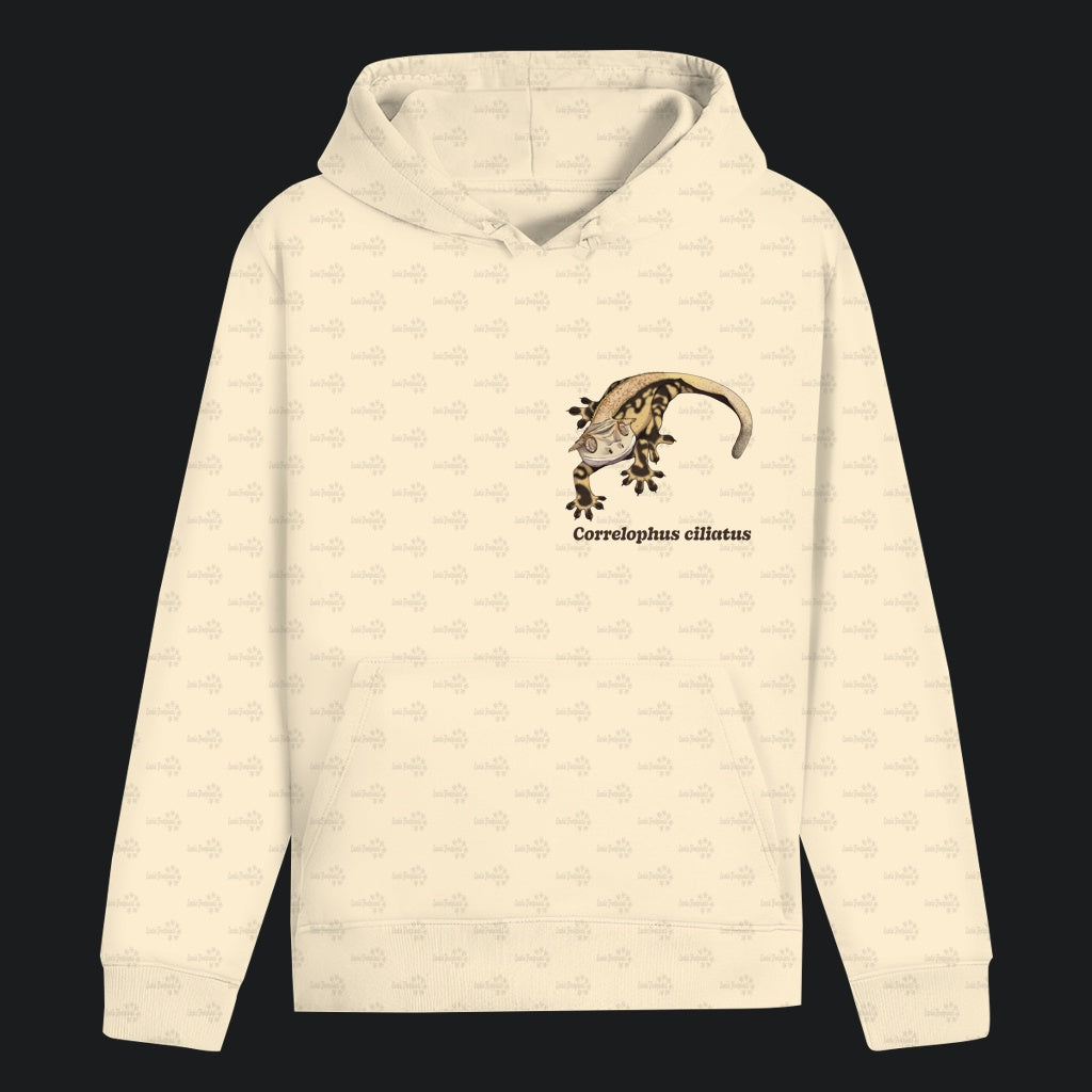 Unisex Bio Hoodie mit Bauchtasche | Kronengecko | Crested Gecko | Correlophus ciliatus