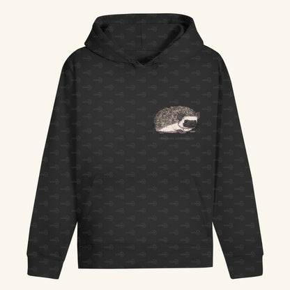 Unisex Bio Hoodie mit Bauchtasche | Afrikanischer Weißbauchigel Atelerix albiventris